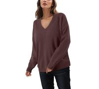 Pull Femme Hiver Chaud Chic,Pull tricoté pour Femmes Ample col V décontracté Polyvalent Nouvelle frontière Style européen américain 2023
