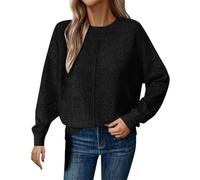 Pull Femme Hiver Chaud Chic,Women's Fall and Winter Loose Fashion Crew Neck Solid Color Pullover Sweater Knitwear