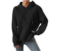 Pull Femme Hiver Chaud Sweat a Capuche Femme Hiver Grande Taille Mes Commandes Sweat-Shirt Chic Et Elegant Polaire De Sport Sweatshirt Pas Cher Marque Vêtements Femme(Noir,XL)