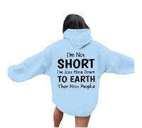 Pull Femme Hiver chaudVeste à Capuche décontractée pour Femme avec Cordon imprimé Arbre Sweat à Capuche zippé et Manches Longues (Sky Blue, XXL)
