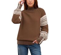 Pull Femme Hiver Chauffant,Pull en Tricot pour Femme Couleur Unie Col Ras du Cou DéContracté Confortable Doux IdéAl Au Quotidien pour l'hiver Et L'Automne