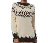 Pull Femme Hiver Chic Pull Norvégien Vintage Jacquard Tricoté Chaud Pullover Col Rond Laine Mohair Sweater Grande Taille Tunique Manches Longues Automne Haut Élégant Décontracté Mode Doux Noël Top