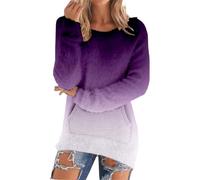 Pull Femme Hiver Chic Vêtements Femme Automne Hiver Pull Over Décontracté À Manches Longues pour Petite Veste en Cuir (Purple,XXXXXL)