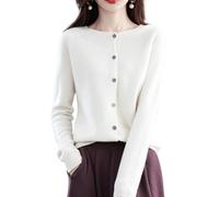 Pull Femme Hiver,Écharpe en Laine Pure, Couleur Uni, Bouton Ouvert, 100% Laine Pure, Hiver Automne, Cadeau (FR/ES, Alpha/Lettres, TG, Taille Normale, Taille Normale, White)