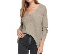 Pull femme Jacqueline de Yong MEGAN - Beige chiné - Col V - Oversized M
