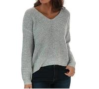 Pull femme - JACQUELINE DE YONG - Megan - Vert d'eau - Col V - Coupe oversize, devant plus court L