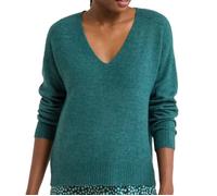 Pull Femme JDY Elanora - Bleu Canard - Col V - Manches longues - Pull en maille L
