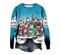 Pull Femme Mochi Noël avec Fourrure Plaid Christmas pour Sweat Polaire Joli De Noel Moche Noël Shirt Oversize Sweatshirt Femmes