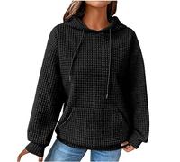 Pull Femme Noel Alpaga Shape Vetement Cheminée Stitch Halloween de Original Torsade Chauffant Personnalisé Hoodie Femme Sweat-Shirts sans avec Noël Veste Polaire Noir L