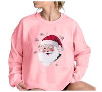 Pull Femme Noel Pulls, Gilets Et Sweats Noël Gilet Sweatshirt De Sweat Shirt Manteau Grande Taille Couleur Pure Hoodie Confortable avec Poche Vetement Automne Christmas Famille 3-Rose L