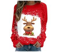Pull Femme Noel,Regular Fit Pullover Christmas Women's Christmas Fashion Tops Christmas Breathable Tops Without Hood Christmas Sweater Snowflake Print Long Sleeve Xmas Sweatsh (XL)