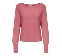 ONLY Onladaline L/S KNT Noos Pull Court en Tricot pour Femme avec col Bateau, Tea Rose., M