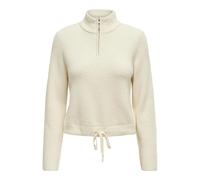 Only Pull femme Fia col montant zippé, manches longues, maille - Beige M