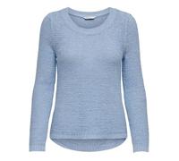 Pull femme Only Licence col rond bleu, coupe droite, 65% acrylique 35% polyamide S