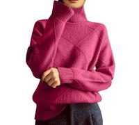 Pull Femme Pulls Chaud Hiver Cachemire Sous Col Roulé Cashmere Large Chic Et Élégant Crochet Long V Rond Coton Gilet Sweat Sans Capuche Polaire Vetement Grande Taille Bolero Elegant Fin Manche Longue