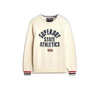 Pull femme Superdry Slouchy Intarsia Blanc XS