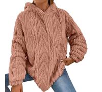 Pull femme surdimensionné, cardigan femme long et chaud manteau d'hiver épais avec capuche pull en tricot uni sweat à capuche coupe-vent manches longues décontracté manteau de transition veste