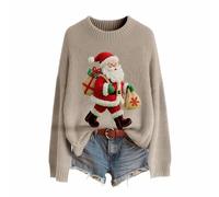 Pull Femme, Sweat Noel Moumoute Sweatshirts 'de Col V Oversize Pull Noël Famille Chaude Doux Chauffant Famille Beau Generic Hiver Interieur Chemise Noel Femme L