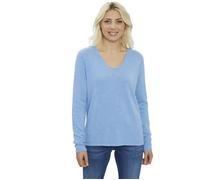 Tom Tailor Front Logo Coin V Neck Sweater Bleu S Femme
