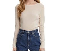 Pull Femme - Vero Moda - Linnea - Manches Longues - Col Rond avec Détails - Maille Fine - Beige M