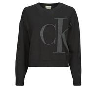 Pull femmes Calvin Klein Jeans LONG SLEEVE SMOOTH COTTON Noir EU S