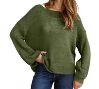Pull Femmes Grande Taille-Un Pull DéContracté Polyvalent à Manches Longues Tricoté Et Ajouré De Couleur Unie pour Femmes d'europe Et D'AméRique