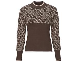 Pull femmes Guess LISE 4G LS SWEATER Marron EU M
