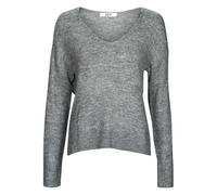 Jacqueline De Yong Pull en Tricot pour Femme Col en V, Gris foncé mélangé, XL