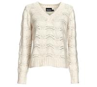 Pull femmes Pieces PCBIBBI LS V-NECK KNIT Blanc EU M
