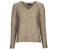 Pull femmes Pieces PCELLEN LS V-NECK KNIT Marron EU L