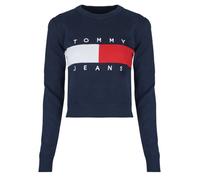Pull femmes Tommy Jeans TJW FLAG CREW NECK SwEATER Marine EU M