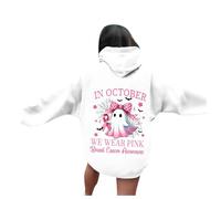 Pull femmeVeste à Capuche décontractée pour Femme avec Cordon imprimé Arbre Sweat à Capuche zippé et Manches Longues (Beige, S)