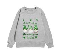 Pull Fille 10 Ans A La Mode,Hoodie Chaud pour Enfants - édition Saint-Patrick imprimée Manches Longues Coton Doux Confort Optimal vêtement Scolaire et Loisir (Grey, 18-24 Months)
