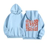 Pull Fille 10 Ans - Sweats À Capuche Et Sweat-Shirts pour Filles Jolis Pulls Imprimés avec Capuche Et Poches Quotidien Une Couche d'hiver Parfaite Enfants De 2 À 13 Ans (Sky Blue 4-5 Years)