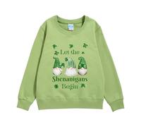 Pull Fille 14 Ans A La Mode,Hoodie Chaud pour Enfants - édition Saint-Patrick imprimée Manches Longues Coton Doux Confort Optimal vêtement Scolaire et Loisir (Green, 18-24 Months)
