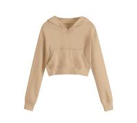 Pull Fille 14 Ans Ados A La Mode,Sweat à Capuche pour Fille - Hoodie Athletic à Manches Longues avec Cordon de Serrage et Poche Pratique idéal pour Le Quotidien et l'école (Khaki, 4-5 Years)
