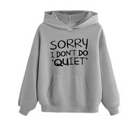 Pull Fille 14 Ans Sweatshirt à Capuche Graphique, Haut Manches Longues Doux, Vêtement Confortable, Hoodie Enfant Décontracté(Grey, 4-5 Years)