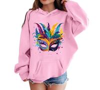 Pull Fille 14 Ans Sweatshirt à Capuche Graphique, Haut Manches Longues Doux, Vêtement Confortable, Hoodie Fille Garçon(160)