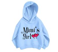 Pull Fille 14 Ans Sweatshirt à Capuche Lettres Tendance, Haut sans Poche Confortable, Vêtement Sport Hiver, Hoodie Décontracté Fille(Blue, 3-4 Years)