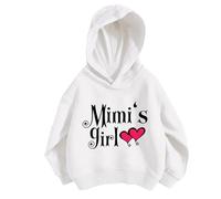 Pull Fille 14 Ans Sweatshirt à Capuche Lettres Tendance, Haut sans Poche Confortable, Vêtement Sport Hiver, Hoodie Décontracté Fille(White, 18-24 Months)