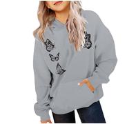 Pull Fille 2 Ans,Sweatshirt à Capuche élégant pour Filles avec Design imprimé Unique et Poche Frontale pour Une Tenue décontractée et des activités de Plein air (Grey, 11-12 Years)