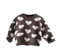 Pull Fille 5 Ans,Pull d'hiver de Style étranger pour Filles, Version coréenne, Nouveau Haut Chaud en Tricot épais pour bébé mâle 2024 Trench Garçons Plaid Léger (Brown, 3-4 Years)