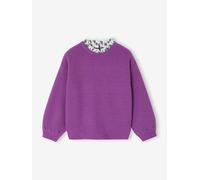 Pull fille col fantaisie forme loose violet 3A