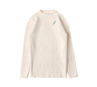 Pull Fille col Rond Confort Quotidien Pulls pour Filles de Style coréen, Pull tricoté à Bords volantés pour Filles, imprimé Lettre élégant pour Un Usage Quotidien, Haut superposé Chaud et Confortable