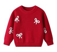 Pull Fille Col Rond, Pull Hiver Enfant Chaud, Respirant Hiver Chaud Grande Taille Basique Sweatshirts Confort Manches Longues Coupe Ample Hauts pour Enfant Mode Et Loisirs Col Rond Tricot Chandail