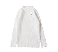 Pull Fille Enfant Coton Pulls pour Filles de Style coréen, Pull tricoté à Bords volantés pour Filles, imprimé Lettre élégant pour Un Usage Quotidien, Haut superposé Chaud et Confortable