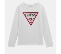 Pull Fille Guess Manches Longues Logo Triangle J2YI50K6YW1 G018 Blanc