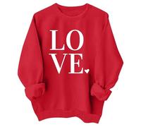 Pull FilleHoodies et Sweatshirts pour Filles - Commandes Saint-Valentin Graphiques Cœur - Manches Longues du Cou - Tenues Décontractées Saison