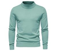 Pull fin épais et chaud à col moyen pour homme, Grass En8, XXL
