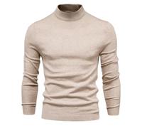 Pull fin épais et chaud à col moyen pour homme, Lighttan Fleur colorée, S